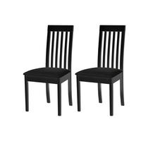 STUHL Roma 9 (2er Set) - Schwarz, Holz (47/96/43cm) - Leaf Design