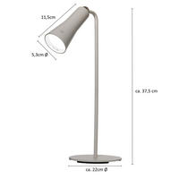 LED-AKKU-TISCHLAMPE - 3-in-1-Funktion mit 4-stufiger Dimmfunktion und Touchtaste für Innenräume - Weiß, Metall (12/12/35.5cm) - Northpoint