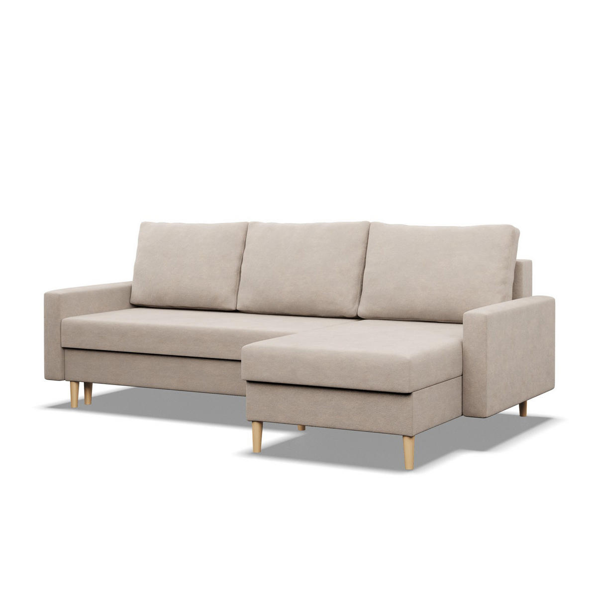 ECKSOFA MIT SCHLAFFUNKTION BLANK, Beige - Beige, Textil (223/140cm) - Mebligo