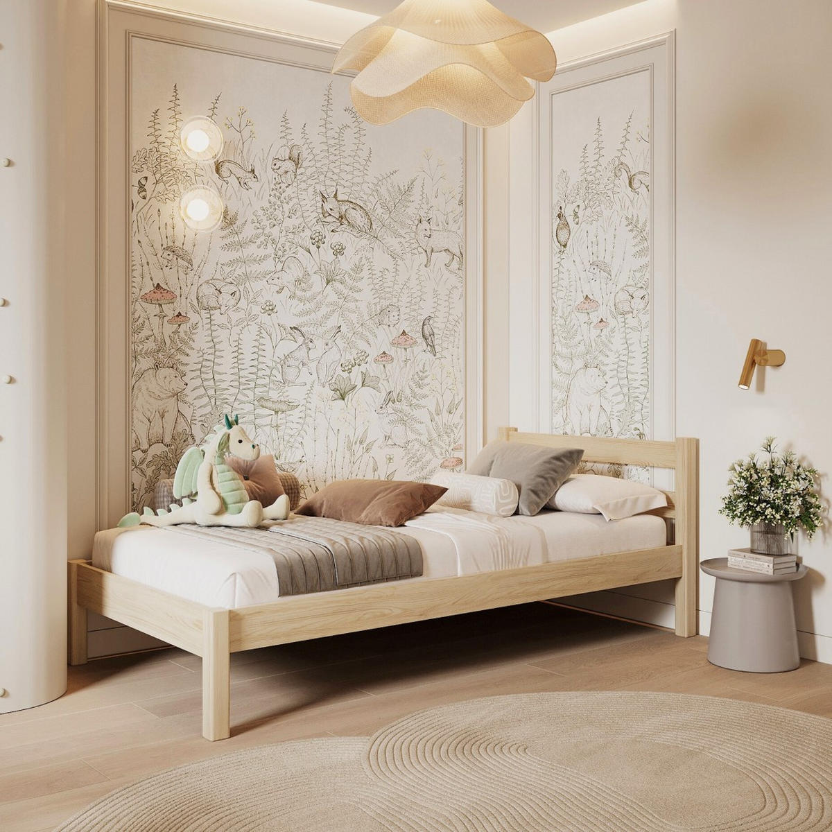 BETT N01 Klare Kiefer 100/190 - Braun, Naturmaterialien/Holz (100/190cm) - N-Wood