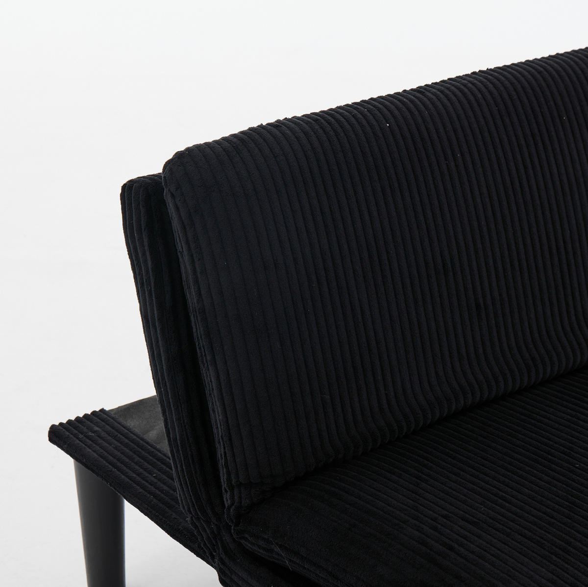 SOFA mit 3-stufig verstellbarer Rückenlehne Schwarz 2-Sitzer - Schwarz, Holzwerkstoff (168/67/86cm) - Meubliv