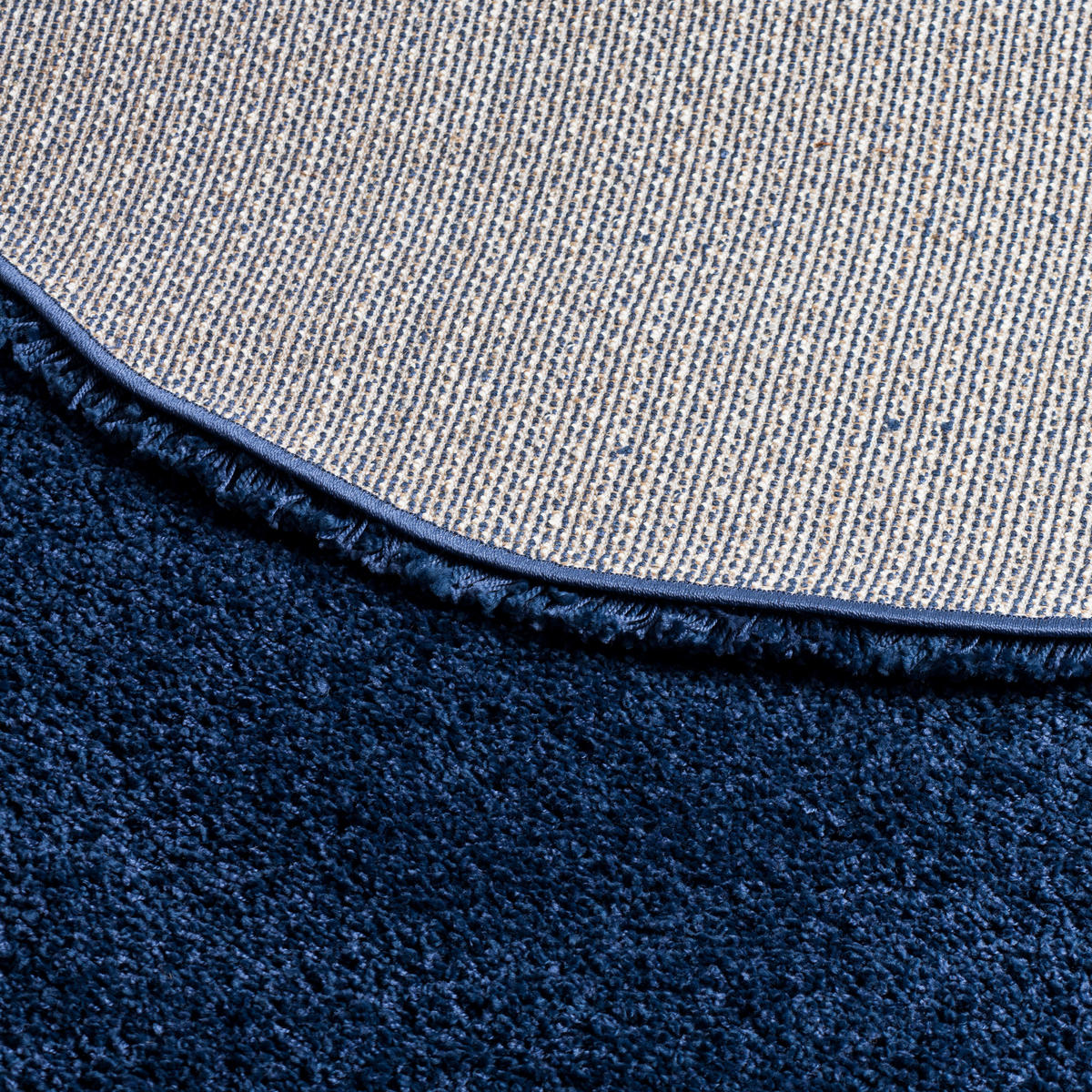 HOCHFLOR LANGFLOR SHAGGY TEPPICH LUXURY RUND - Dunkelblau, Textil (80/80cm) - Pergamon