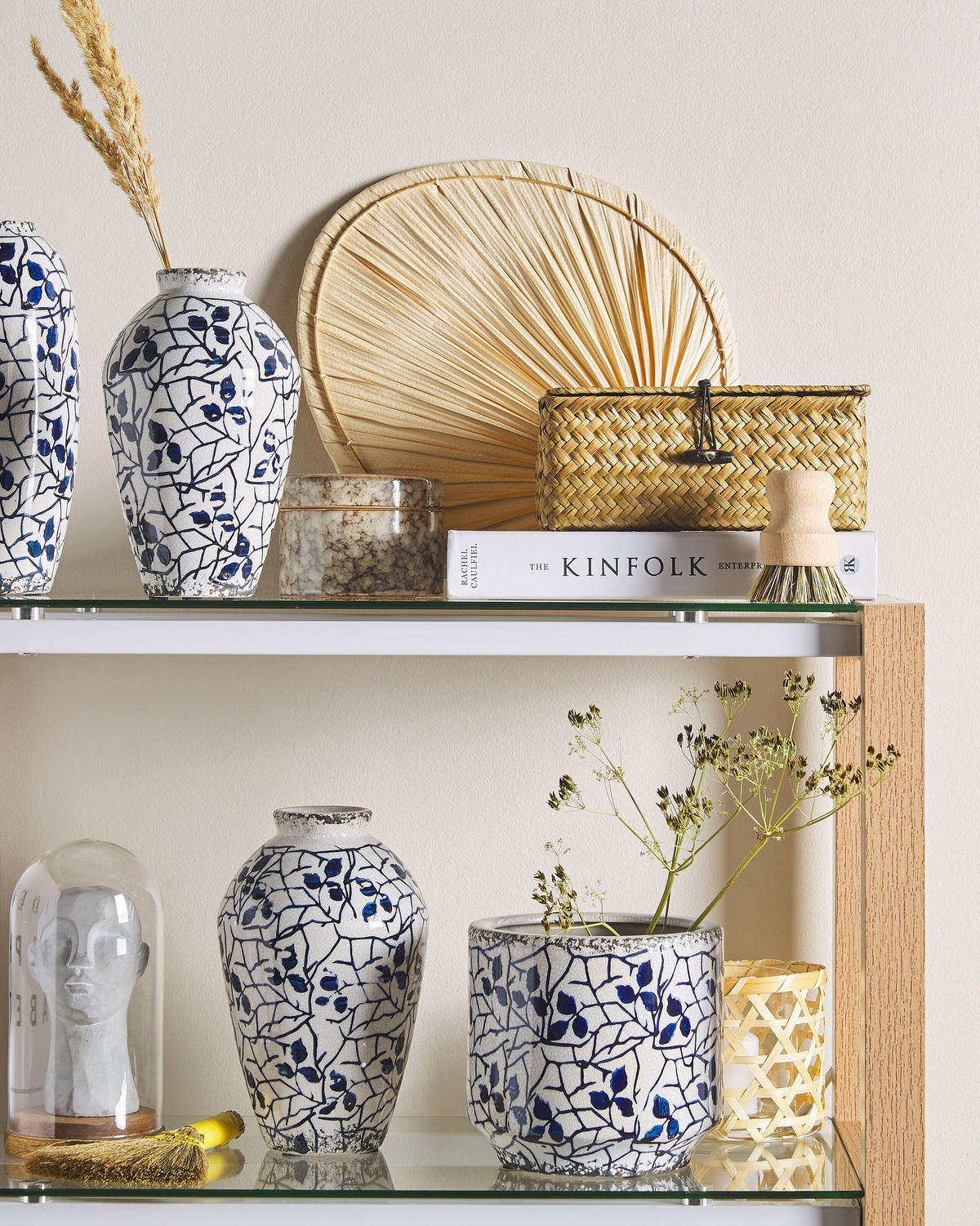 BLUMENVASE Steinzeug weiß Mallia - Weiß, Stein (22cm) - Beliani
