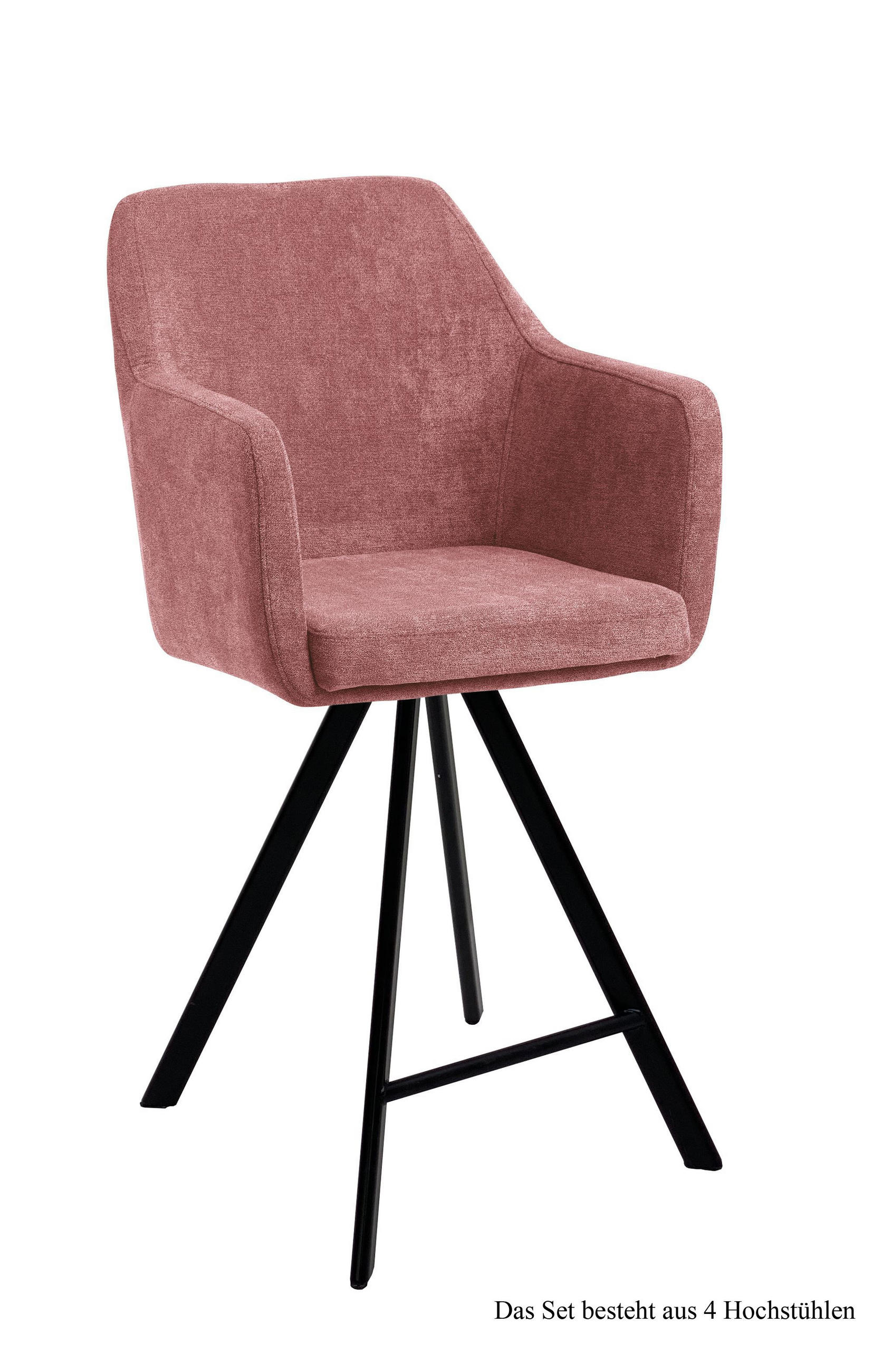 THEKENSTUHL drehbar (4er-Set) Diamond 57x104x60 Schwarz/Rosewood - Dunkelrosa/Schwarz, Kunststoff (60/104/57cm) - 58aufmkessel