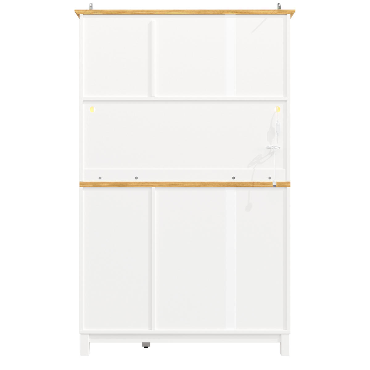 GESCHIRRSCHRANK aus MDF 105.5x40x180cm in Weiß mit LED-Lichtleiste - Weiß, Holzwerkstoff (105.5/180/40cm) - Modfu