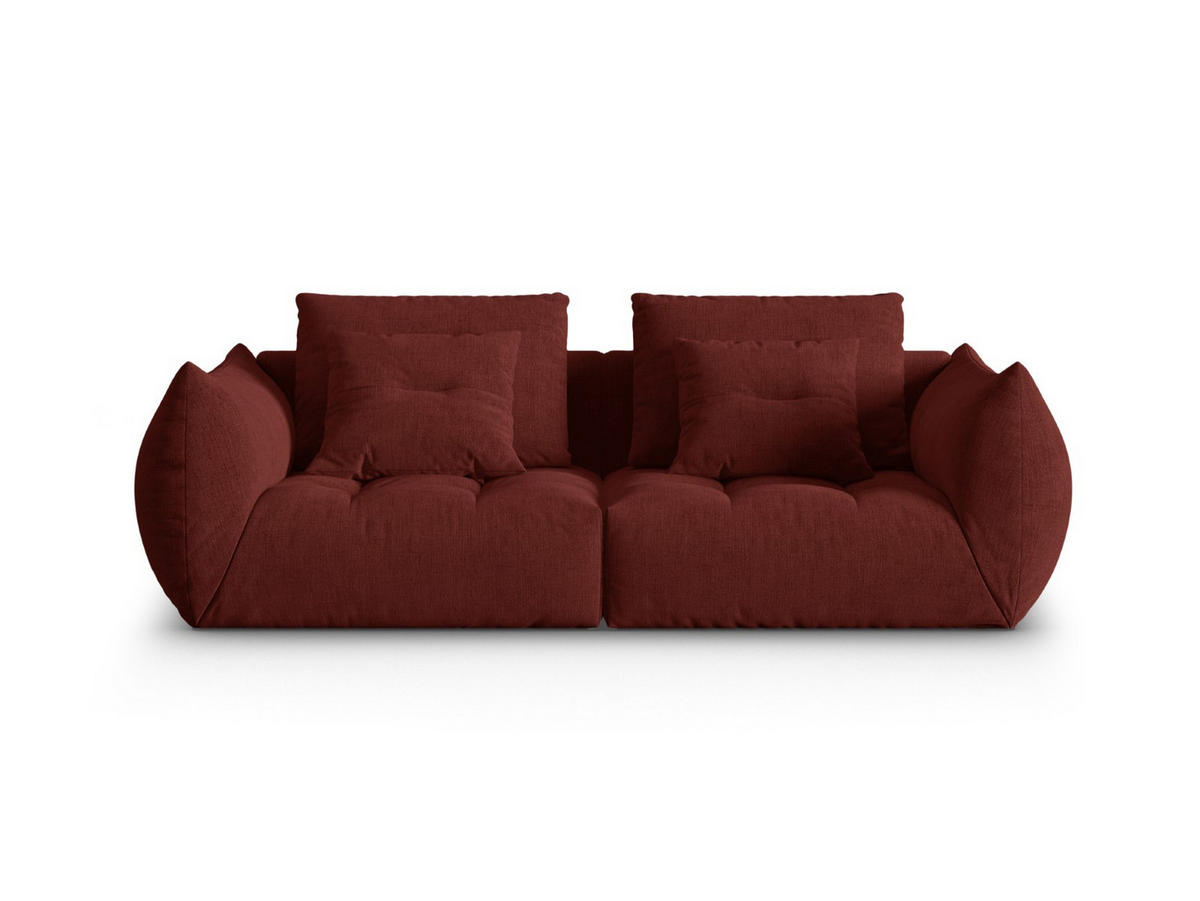 SOFA modular Bloom aus strukturiertem Stoff rot 3 Sitzplätze - Rot, Textil (106/95/232cm) - Micadoni