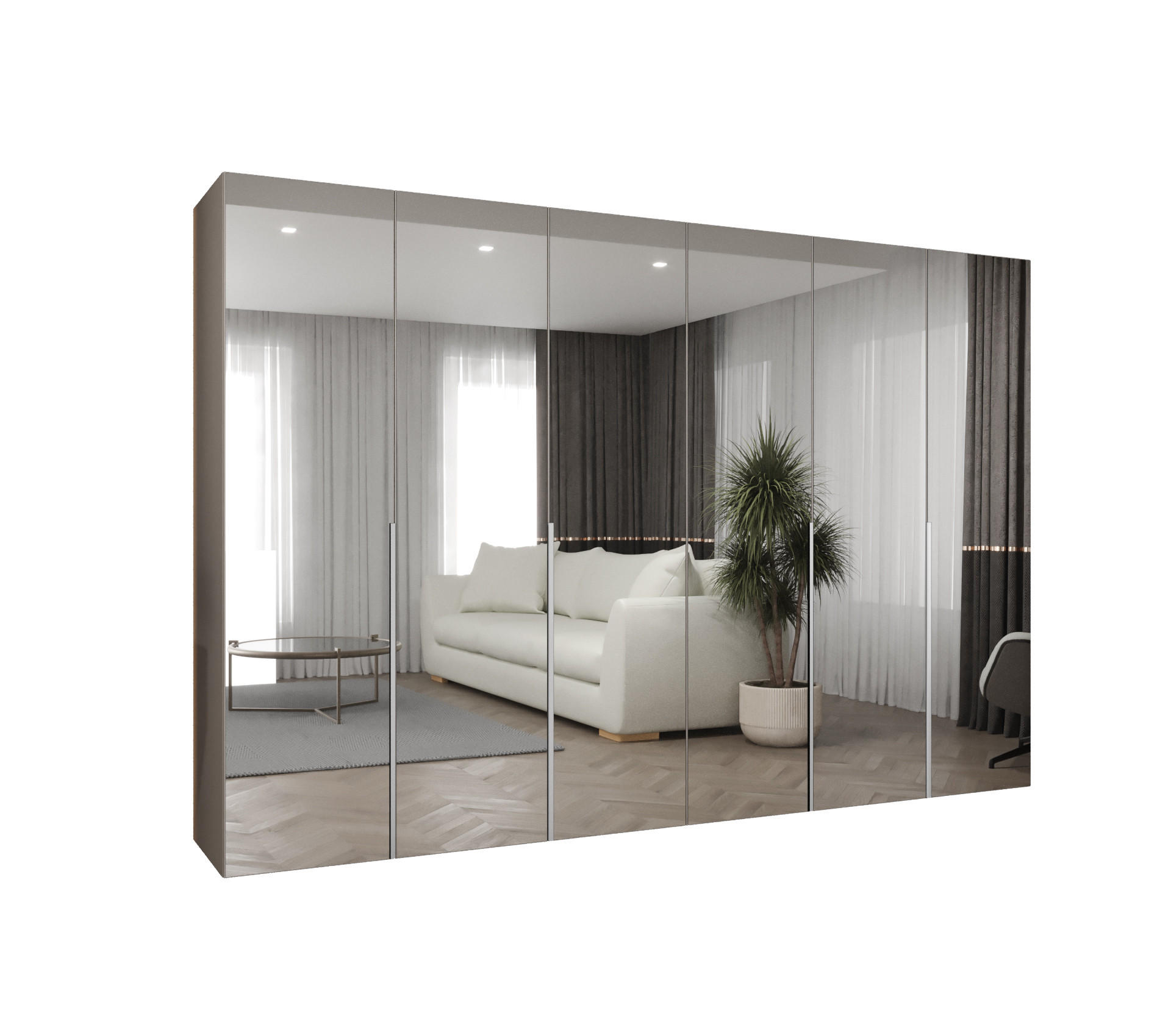 Abiks Möbel DREHTÜRENSCHRANK Kaschmir, Kaschmir 300cm × 52cm × 202cm