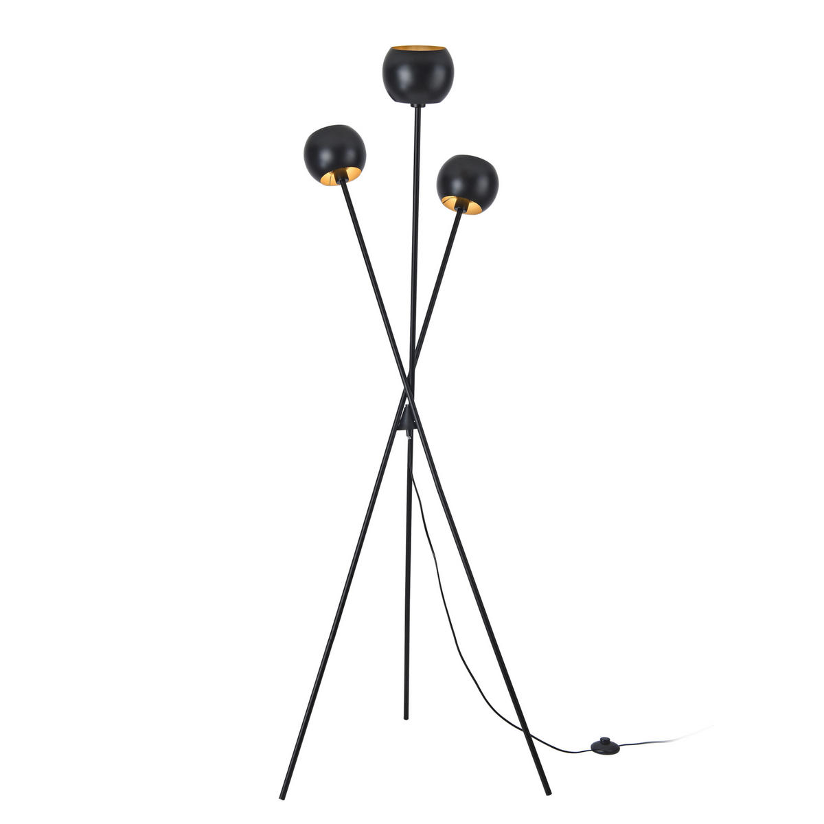 STEHLEUCHTE Nykvarn - Schwarz, Metall (58/58/161cm) - lux.pro