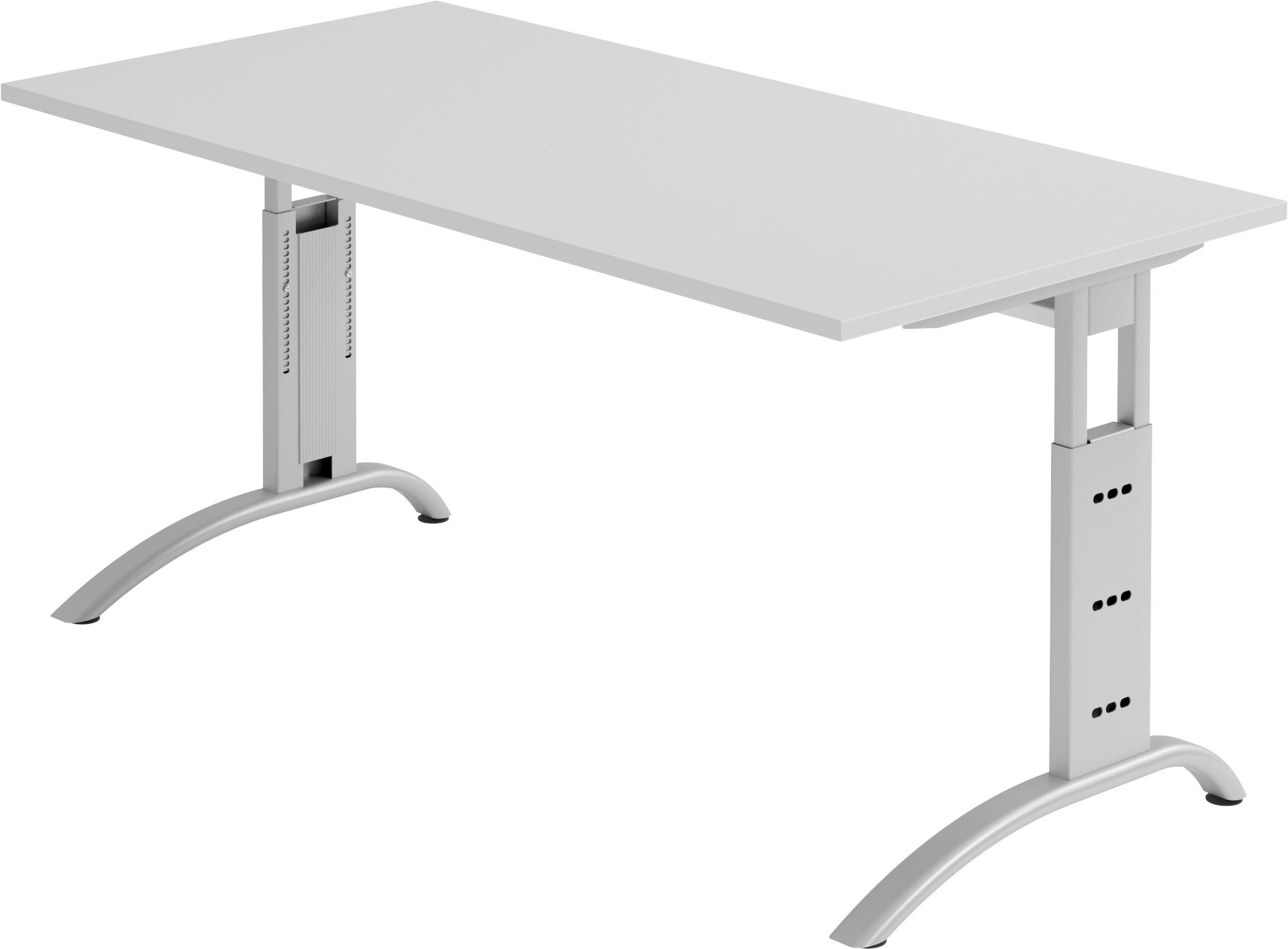 SCHREIBTISCH Serie-F 80/160/74 cm in Grau - Grau, Holzwerkstoff (80/160/74cm) - bümö