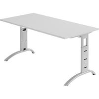 SCHREIBTISCH Serie-F 80/160/74 cm in Grau - Grau, Holzwerkstoff (80/160/74cm) - bümö