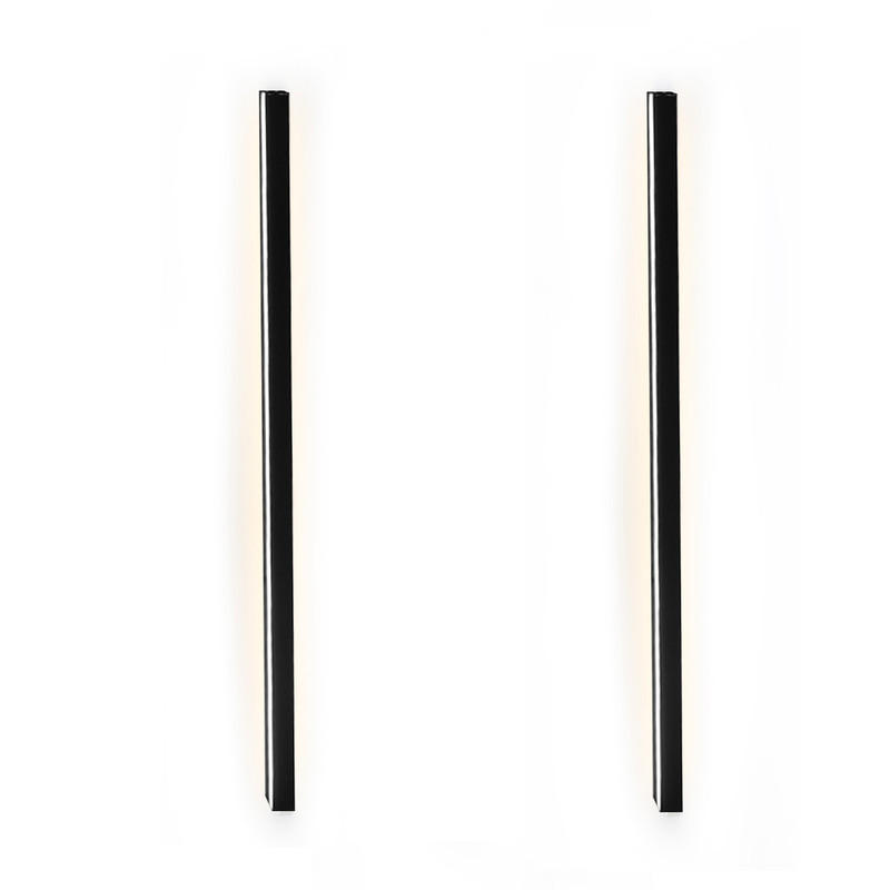 LED-WANDLEUCHTE Yarosz 2.5/3.8/100cm(2er-set) - Schwarz, Metall (3.8/100/2.5cm) - Nettlife