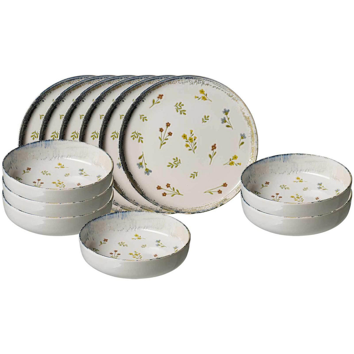 TAFELSERVICE Viola bunt 12er Set - Multicolor, Keramik (1/1/1cm) - Ritzenhoff Breker