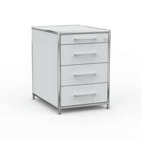 BÜRO-STANDCONTAINER Holz, 60 cm, 4 Schubladen, Lichtgrau - Chromfarben/Silberfarben, Holzwerkstoff/Metall (60/61/60cm) - Versee