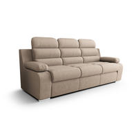 SCHLAFSOFA AMBER, mit Schlaffunktion und Bettkasten, Farbe: Creme, Velourstoff - Creme, Textil (238/103/96cm) - O-Sofa