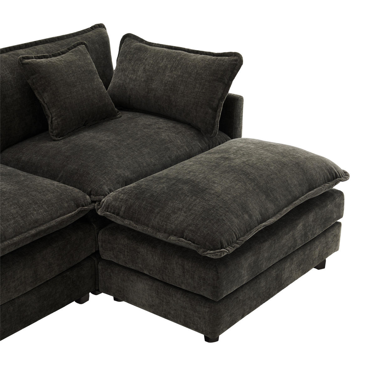 ECKSOFA 283/147/84 cm Dunkelgrau - Dunkelgrau, Textil (147/283cm)