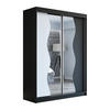 SCHWEBETÜRENSCHRANK 180 CM RIMA Farbe: Schwarz / weiß / schwarz - Schwarz/Weiß, Holzwerkstoff (180/215/59.5cm) - A&J MöbelLand