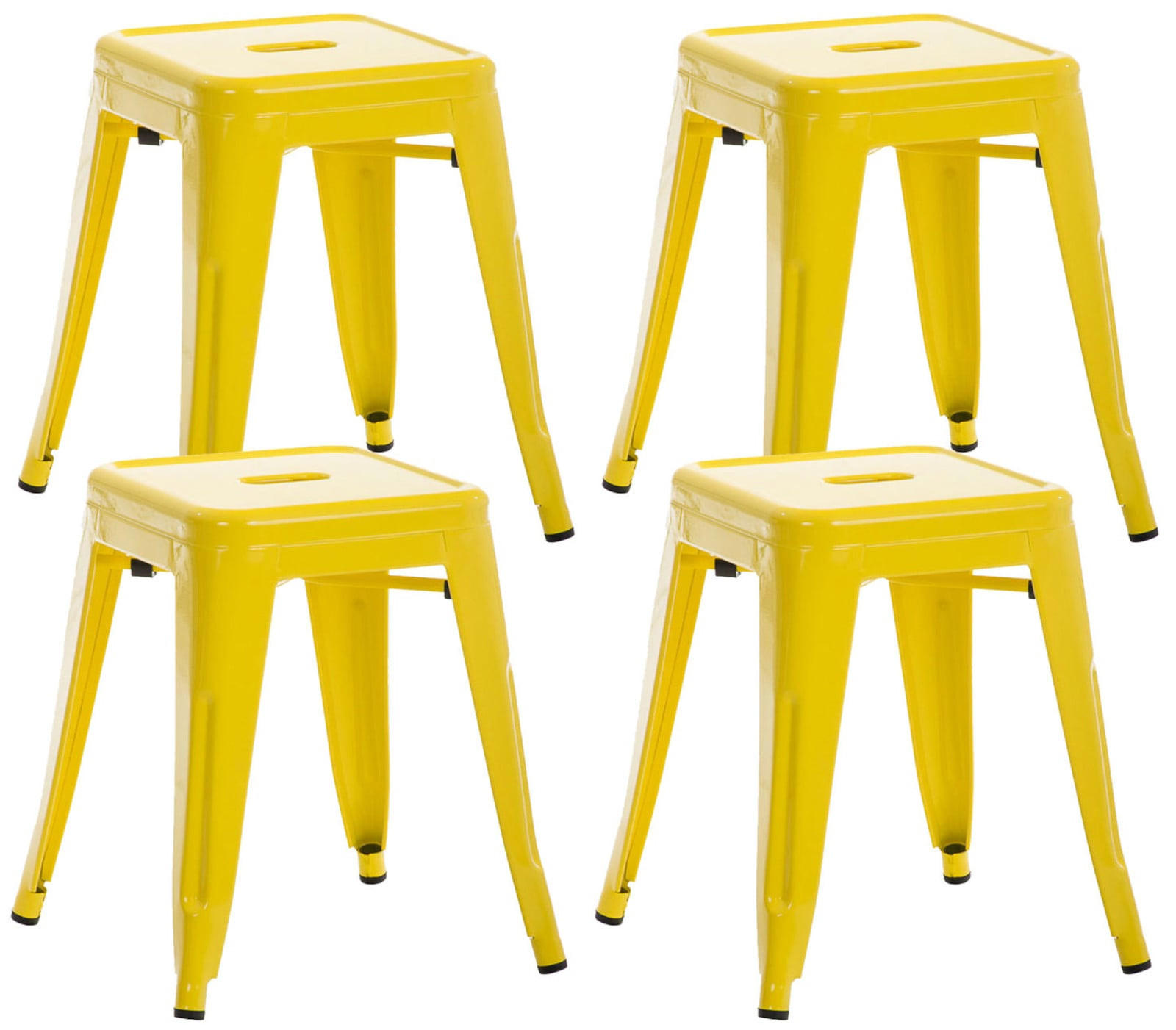 HOCKER Fulda 4er Set 40x40x46cm Metall Gelb Küchenhocker - Gelb, Metall (40/46/40cm) - DELUKE