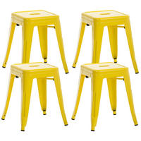 SITZHOCKER 4er Set Arvida gelb - Gelb, Metall (40/46/40cm) - TPFLiving