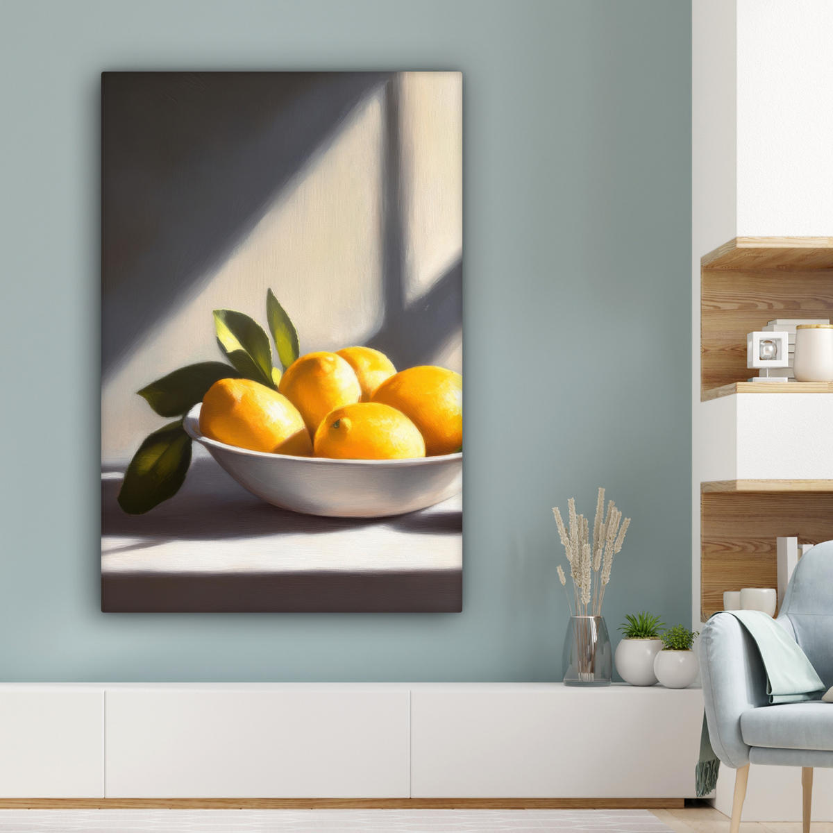 LEINWANDBILD Zitronen - Stilleben - Gelb Deko XXL 80x120 cm - Gelb, Textil (80/120cm) - MuchoWow