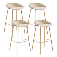 BARSTUHL 4er-Set Beige Venlo - Hellbraun, Kunststoff (43/84/44cm) - Beliani