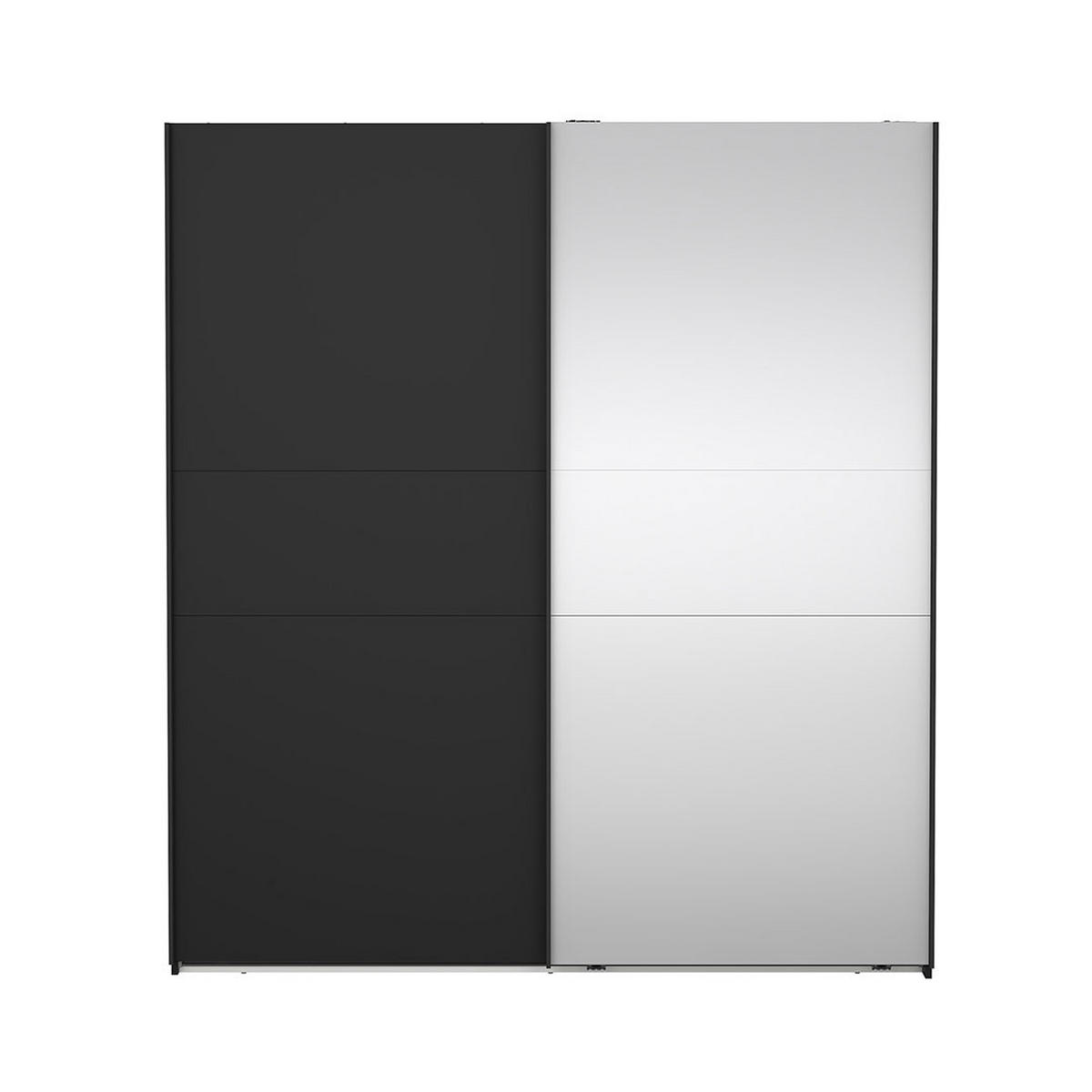 SCHIEBETÜRENSCHRANK, Como, Schwarz, Holzwerkstoff, 179 x 67 x 201 cm - Schwarz, Holzwerkstoff (179/201/67cm) - ebuy24