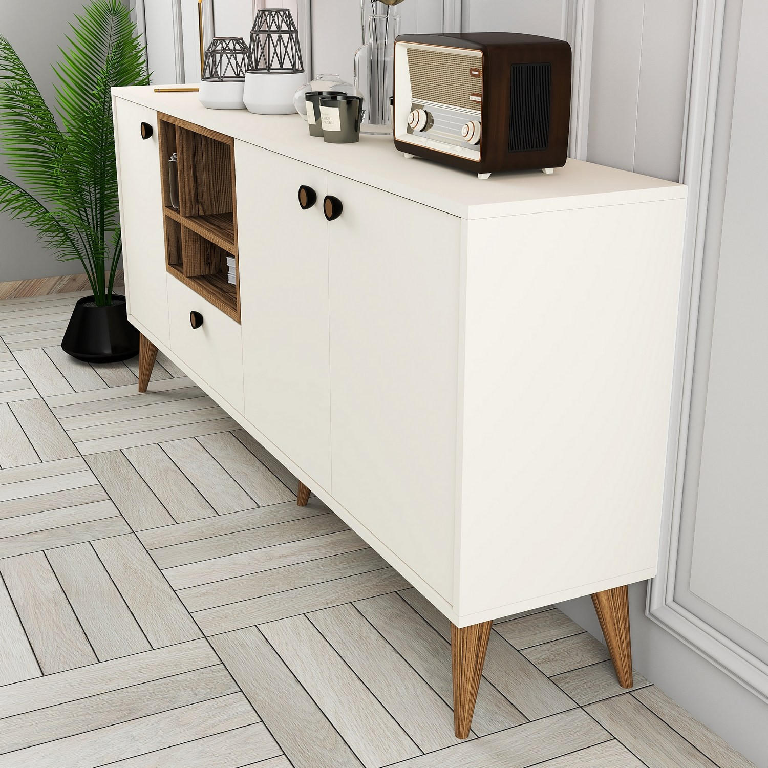 Habitat Garten Sideboard Beige 180x81x35 cm