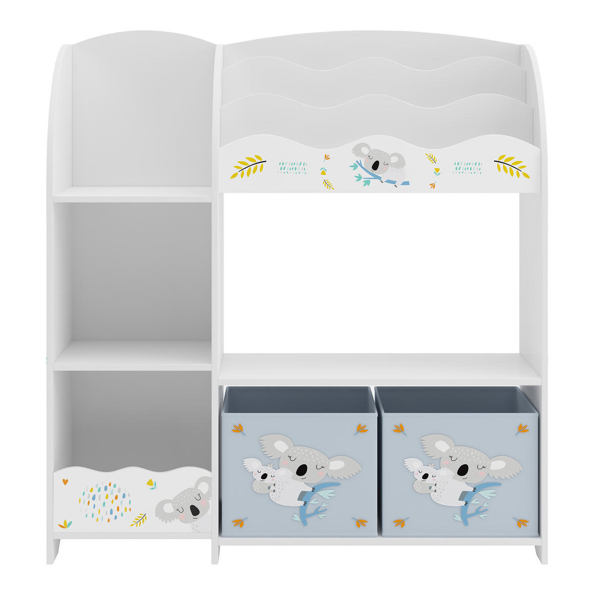 KINDERREGAL Lysekil - Blau/Weiß, Holzwerkstoff (93/100/30cm) - [en.casa]