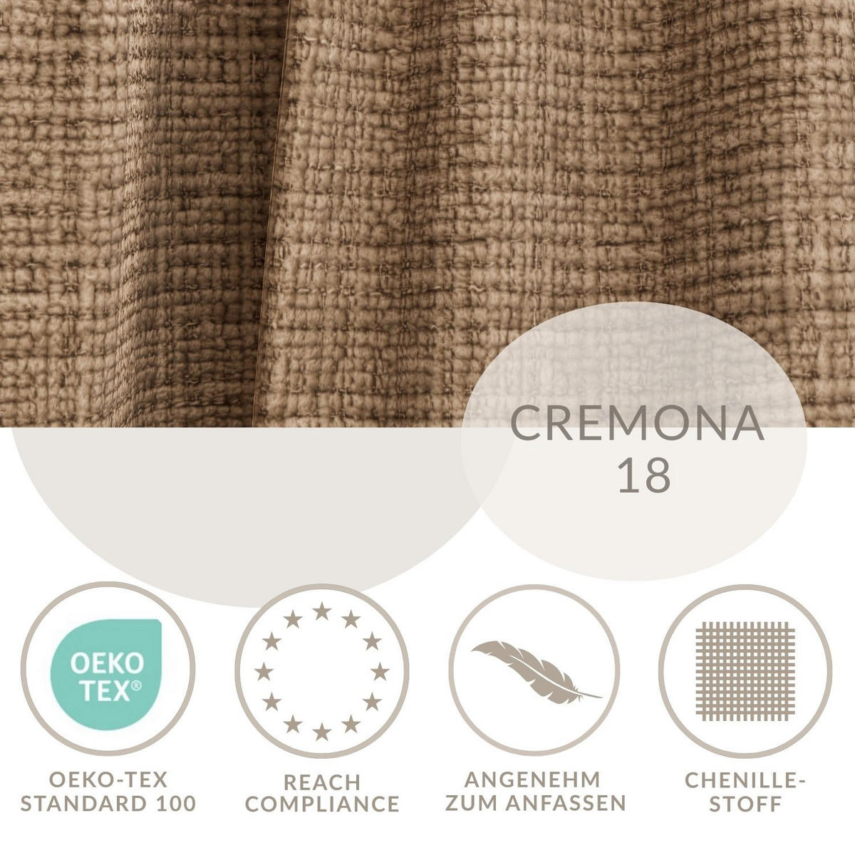 SOFA MIT SCHLAFFUNKTION Toluca Hellbraun Chenille-Stoff - Hellbraun/Schwarz, Holz/Holzwerkstoff (247/69/104cm) - Maison de Reve