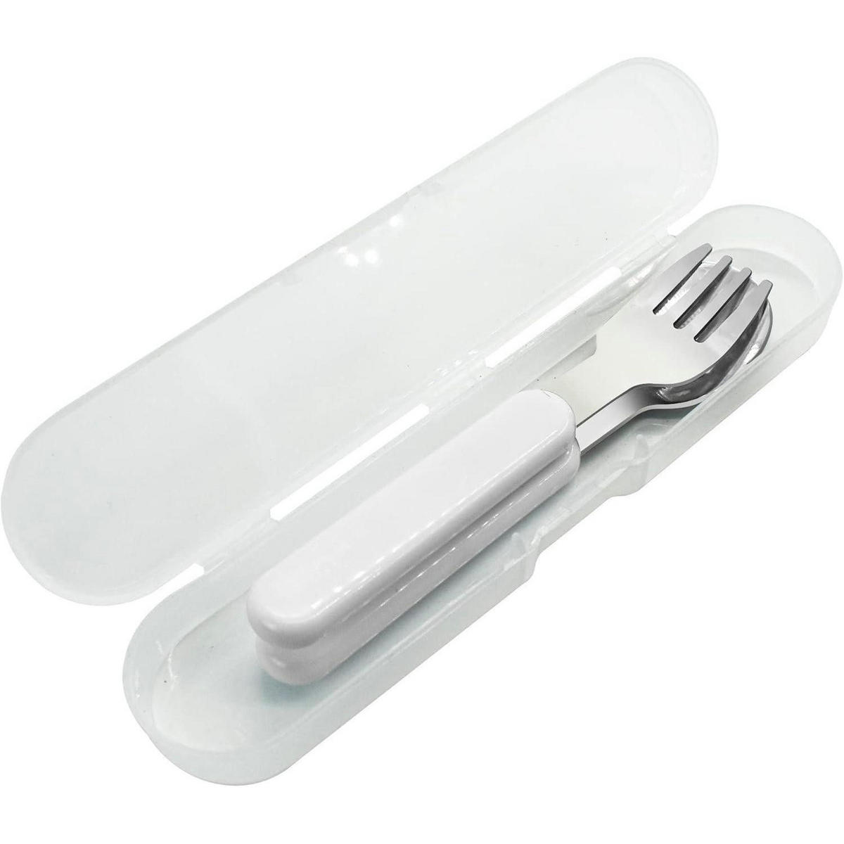 KINDERBESTECK 2-teiliges Set Gabel Löffel mit Koffer 18/10 Edelstahl Silber Weiß - Silberfarben, Metall