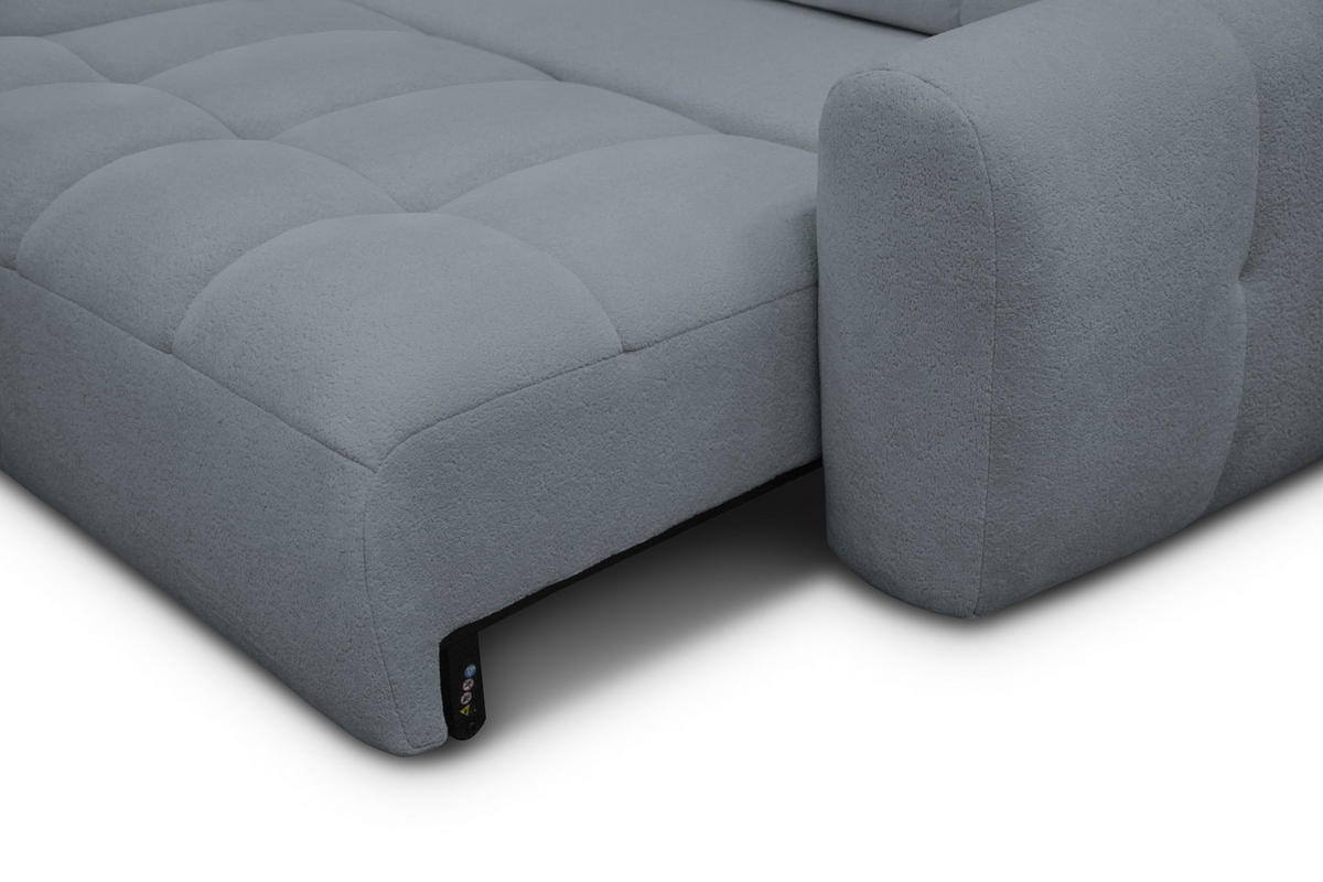 ECKSOFA LUMERO 4-Sitzer LINKS, graphitfarben - Schwarz/Graphitfarben, Holz/Textil (275/166cm) - Courtois Laville