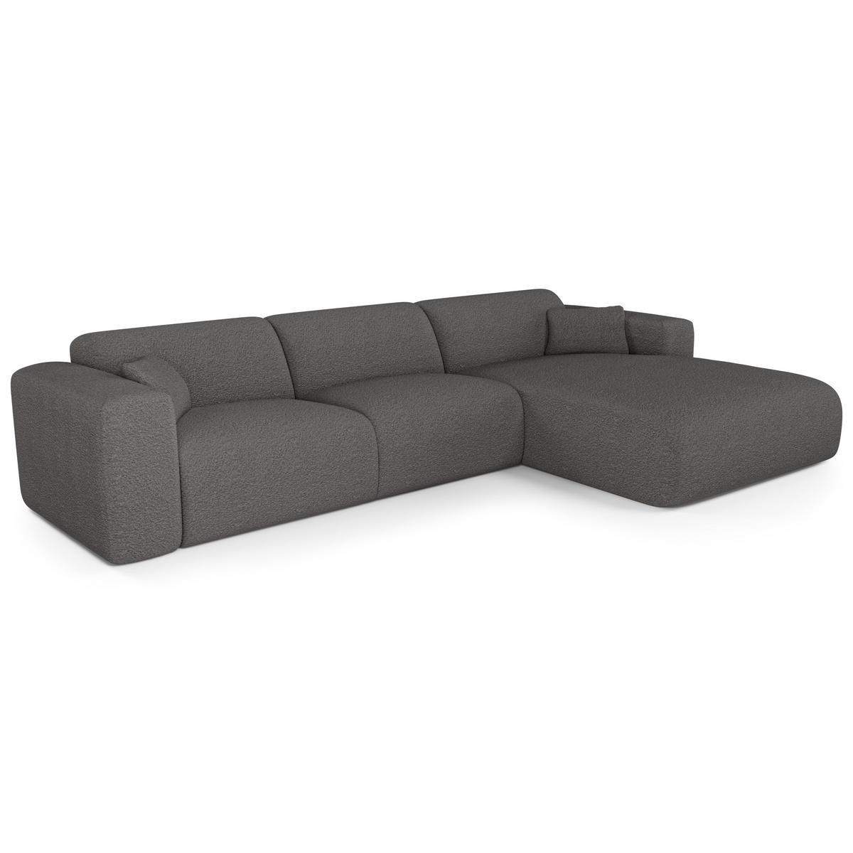 ECKSOFA RECHTS SCHLAFSOFA Steinbock Graphitgrau 280cm - Graphitfarben/Grau, Textil (280/165cm) - Sia Home