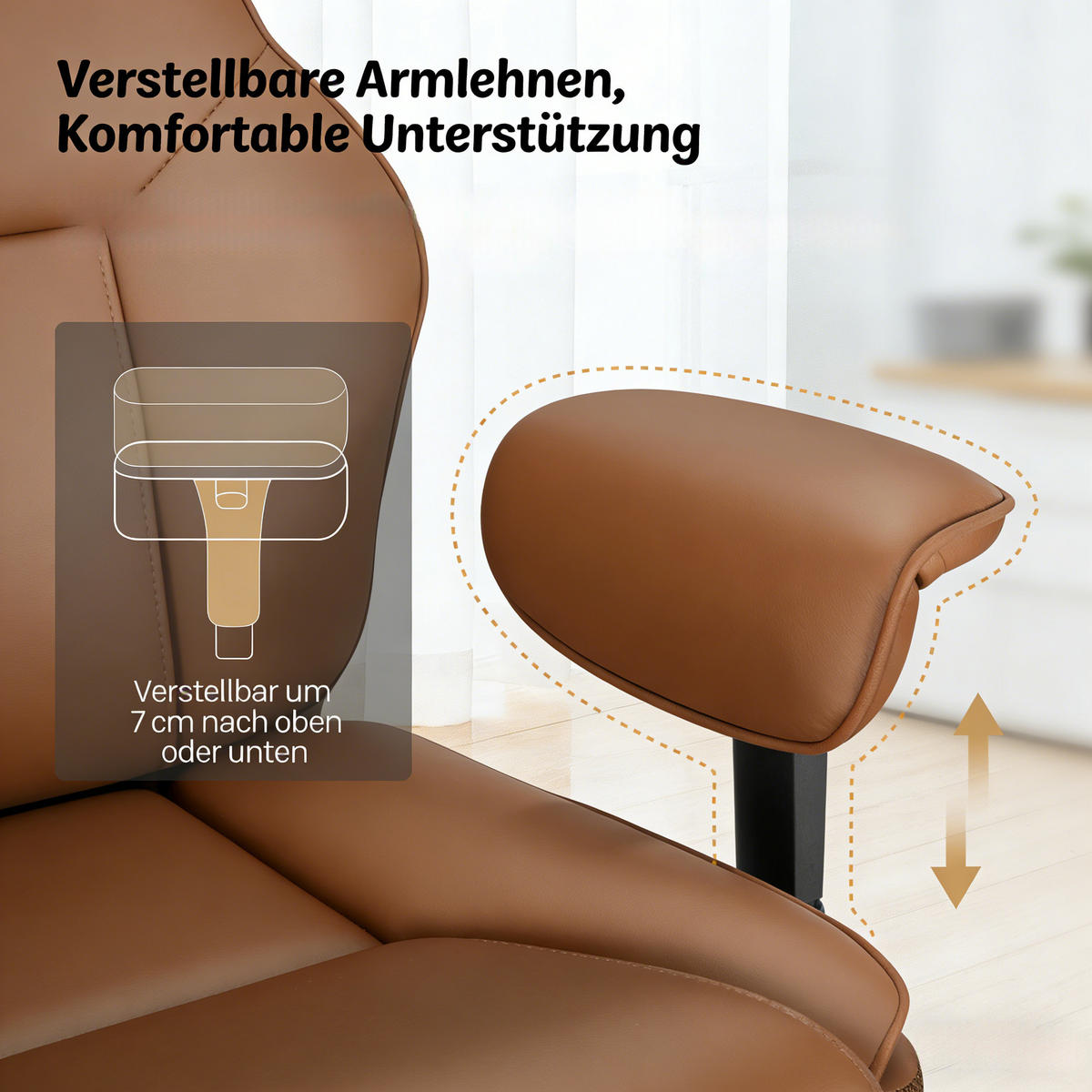 CHEFSTUHL Braun 77/71/125,5 cm - Braun, Metall (35.5/125.5/77cm) - PANGIVO