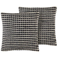DEKOKISSEN 2er-Set Creme 45/45 cm Yoncali - Creme, Naturmaterialien/Textil (45/45cm) - Beliani
