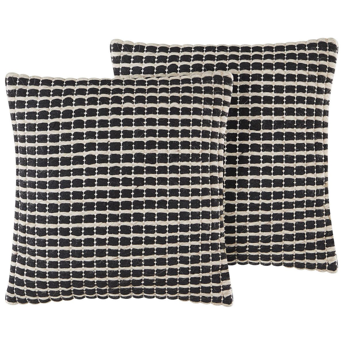 DEKOKISSEN 2er-Set Creme 45/45 cm Yoncali - Creme, Naturmaterialien/Textil (45/45cm) - Beliani