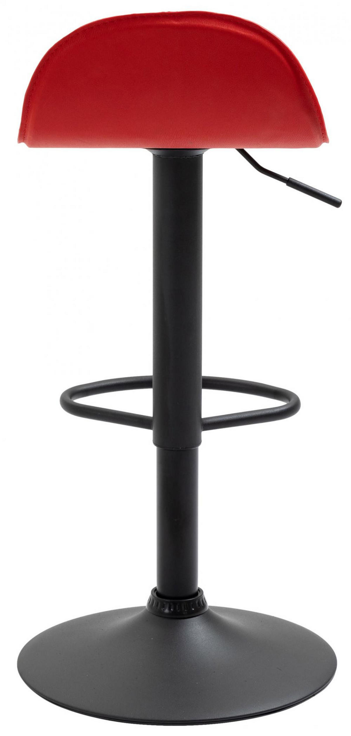 BARHOCKER Lederlook rot - Rot/Schwarz, Textil/Metall (39/73/41cm) - CLP