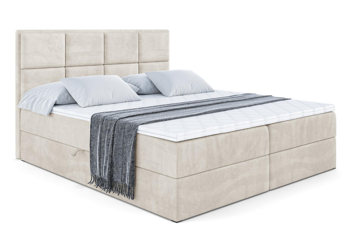 BOXBETT mit Matratze H4 und Lattenrost - NOVA - 180x200 - H4 - Ecru - Ecru, Holzwerkstoff (180/200cm) - ALTDECOR