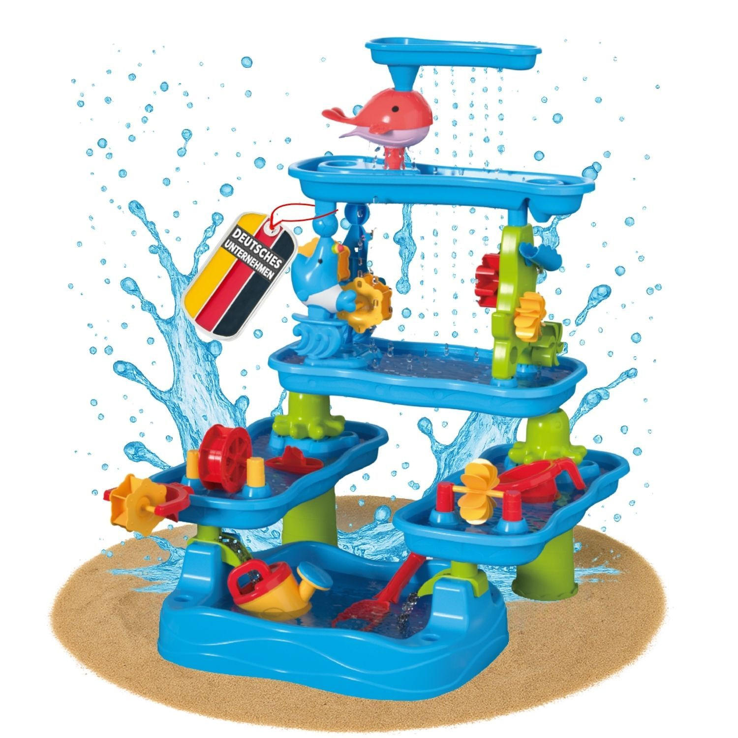 WASSERSPIELTISCH TOJA L Wasserfall mit Zubehör 24-tlg. - Blau, Kunststoff (56/56/76cm) - Coemo