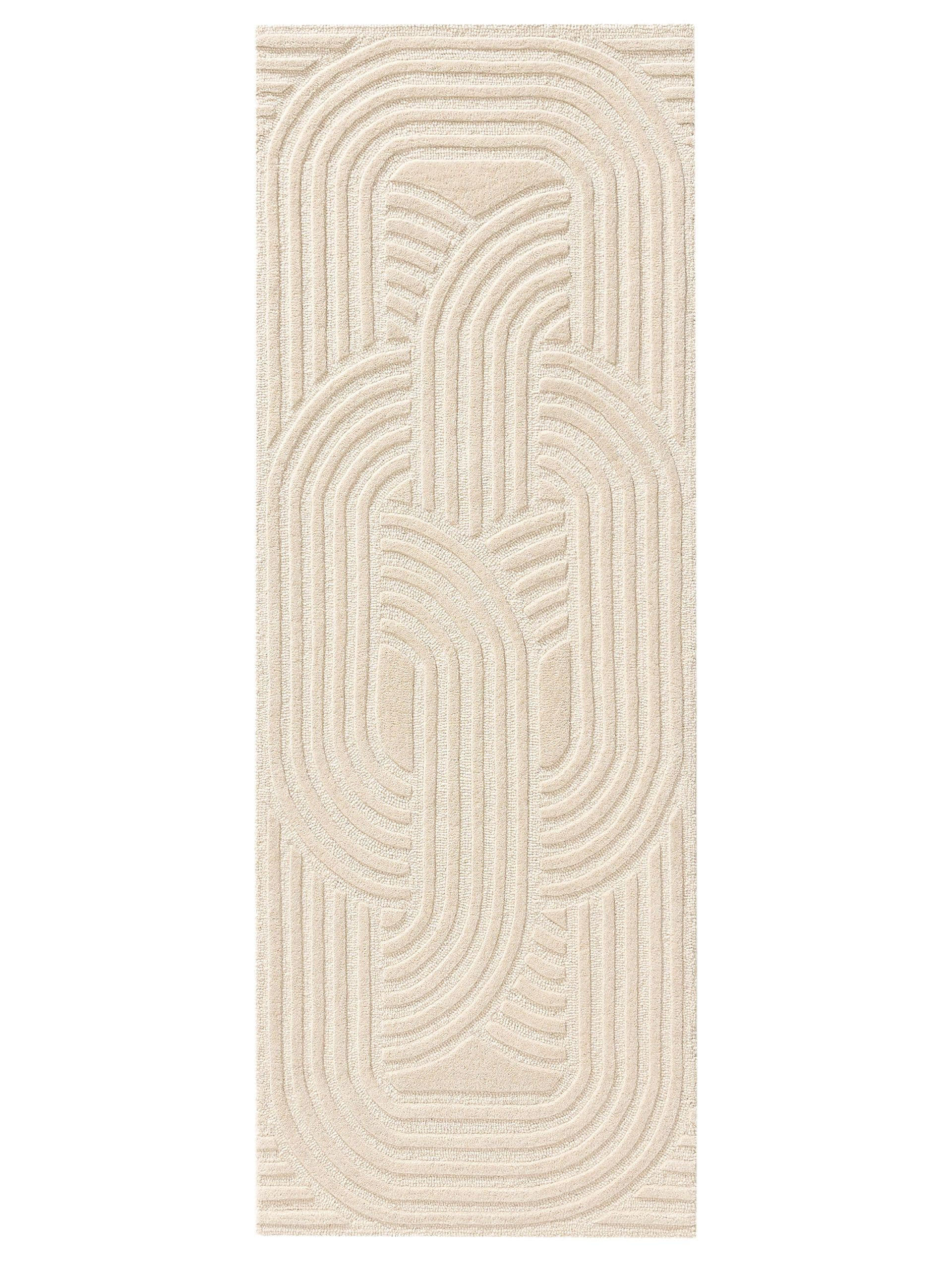WOLLTEPPICH-LÄUFER Nuria Cream 70x200 cm - Creme, Textil (70/200cm) - benuta Pure