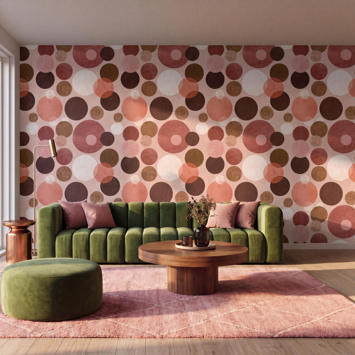 TAPETE - Kreise - Modern - Farbenfroh - 450x260 cm - Multicolor, Papier (450/260cm) - OnlyWow
