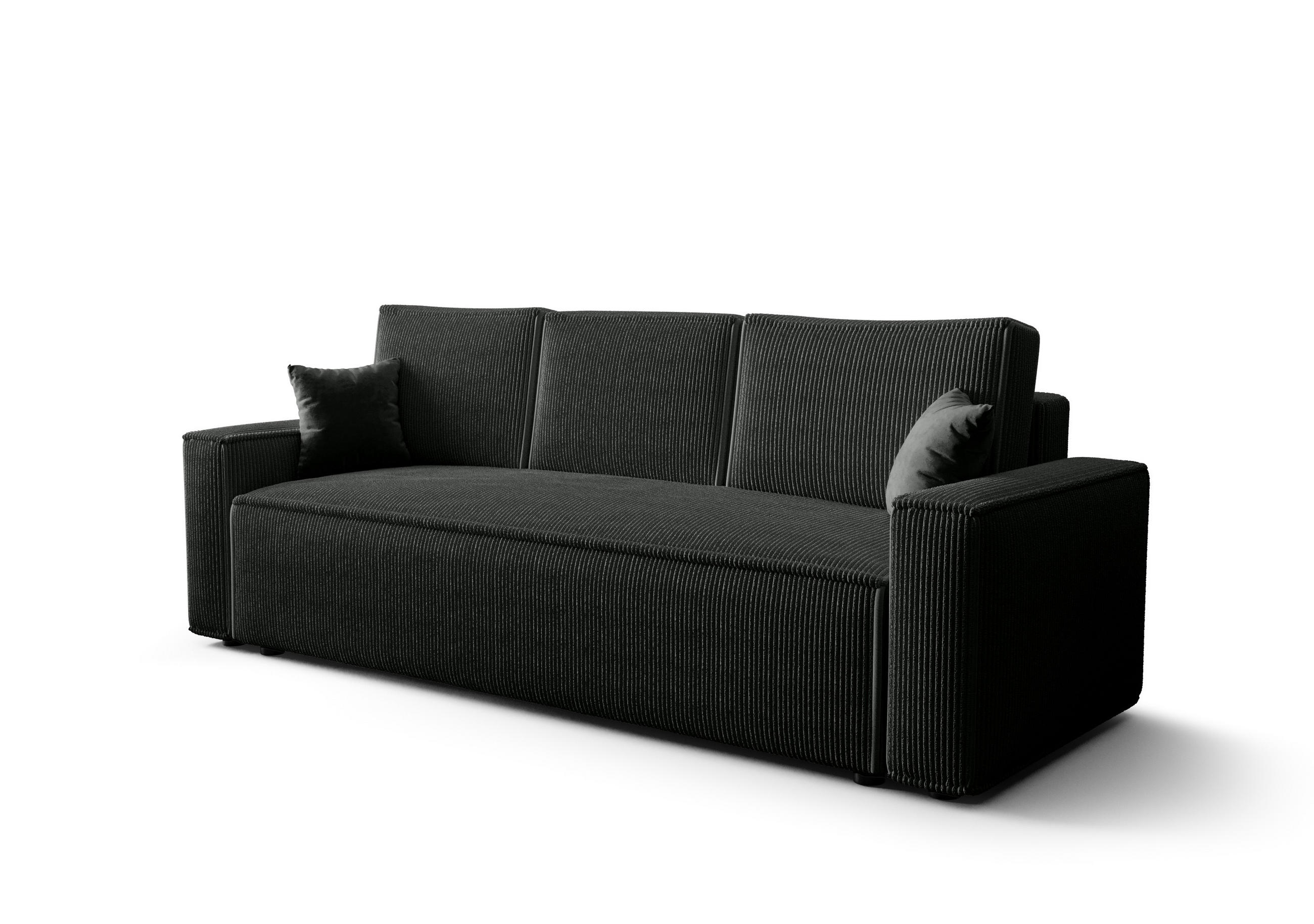 SOFA AMBRO Poso 34 mit Schlaffunktion, Anthrazit, Sofa mit Stauraum - Dunkelgrau, Textil (90/85/230cm) - Bedante