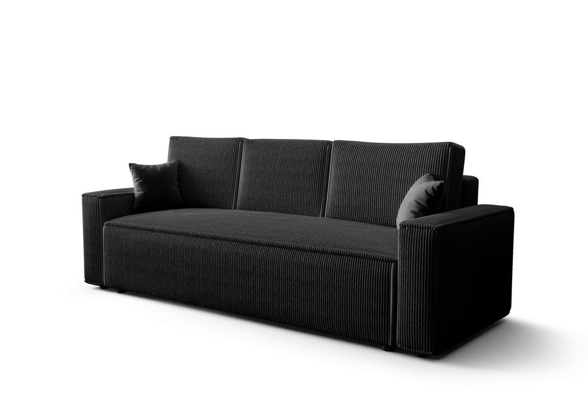 SOFA AMBRO Poso 34 mit Schlaffunktion, Anthrazit, Sofa mit Stauraum - Dunkelgrau, Textil (90/85/230cm) - Bedante