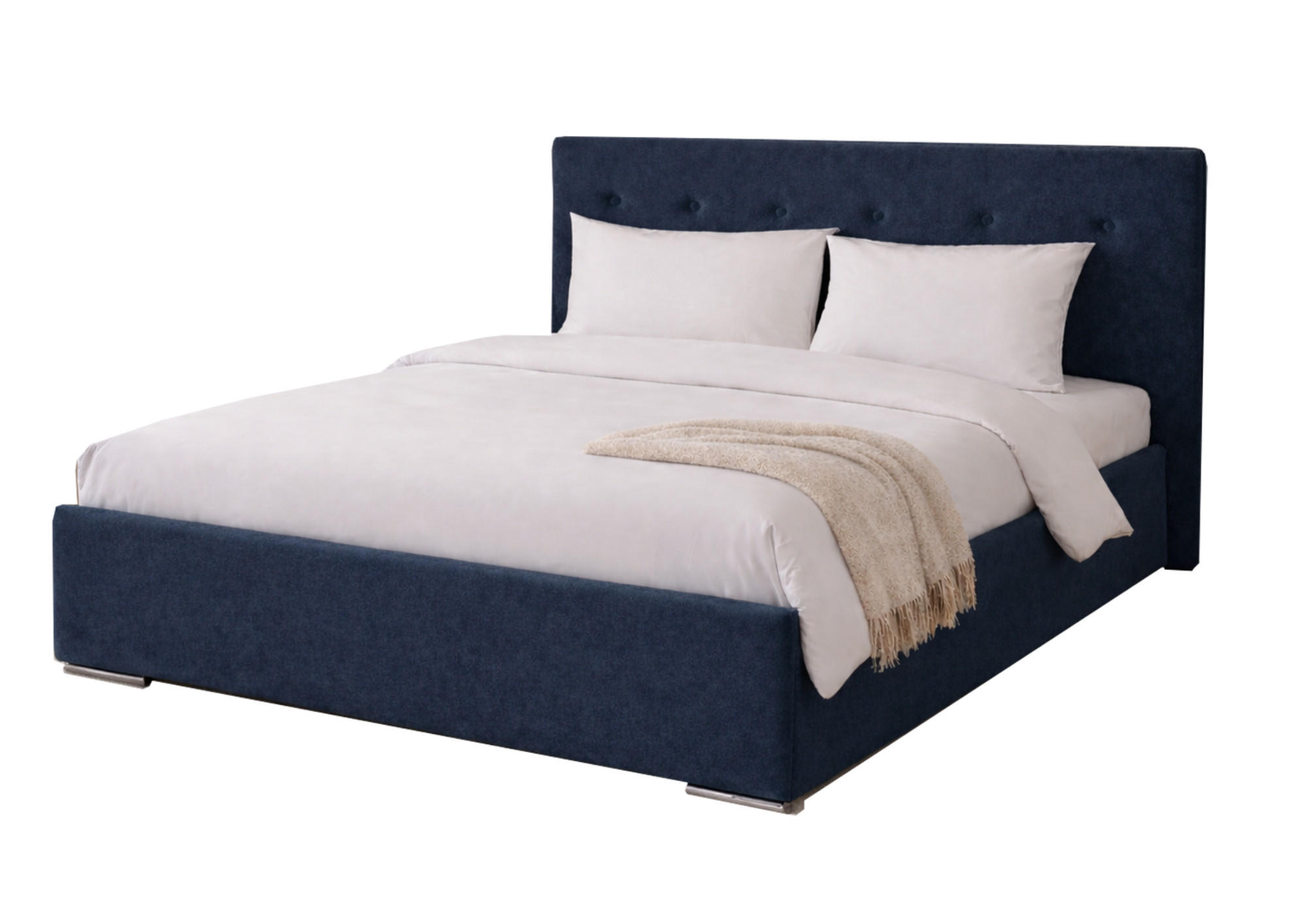 POLSTERBETT MILA 160 mit Lattenrost – Stoff Verso 77 - Blau, Holzwerkstoff (160/200cm) - Kier Furniture