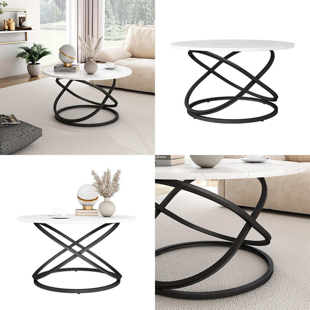COUCHTISCH Calgary Weiß 79.5 x 62 cm mit großer Arbeitsfläche - Weiß, Holzwerkstoff (62/79.5/46cm) - Vicco