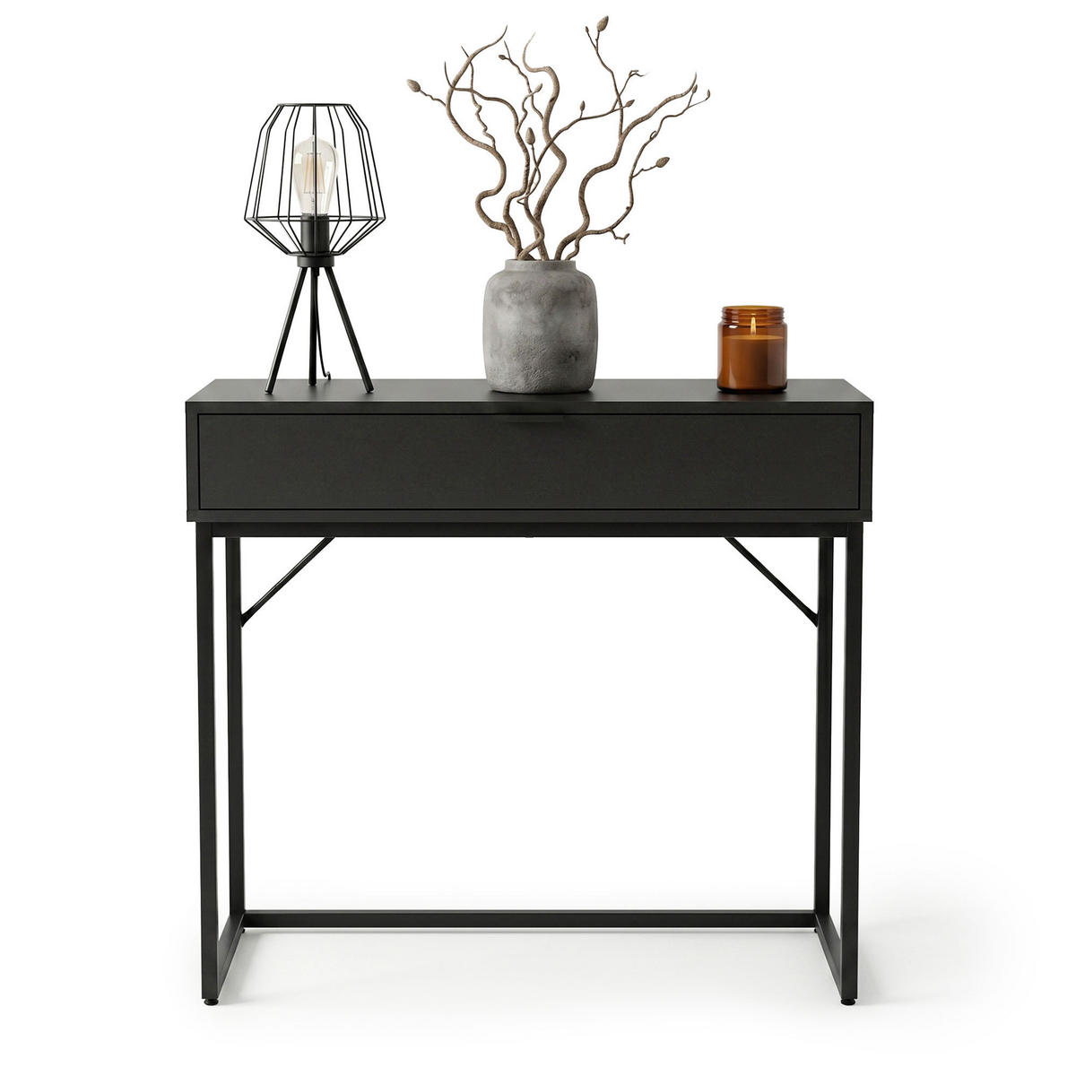 KONSOLENTISCH MODENA 80 cm Schwarz - Schwarz, Holzwerkstoff (35/80/80cm) - Akord