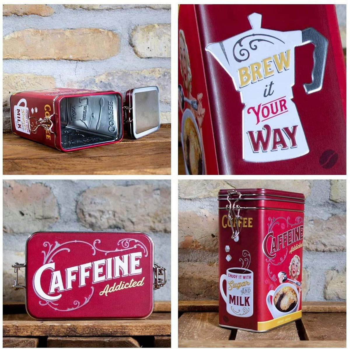 AROMADOSE Say it 50's Hot Coffee Now - Multicolor, Metall (11/17.5/7.5cm) - Nostalgic-Art
