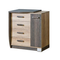 KOMMODE PALMERO 80/87/46cm mit 4 Schubladen 1 Türen Braun - Eichefarben/Braun, Holzwerkstoff (80/87/46cm) - MASSENO