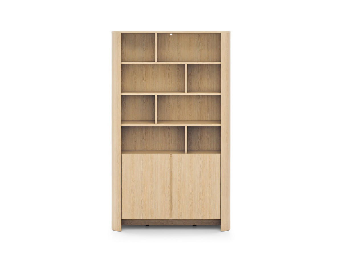 BÜCHERREGAL Fari Eiche Vincenza - Hellbraun/Schwarz, Holzwerkstoff (103/170/39cm) - Bettso