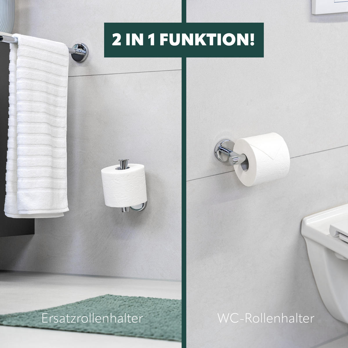 TOILETTENPAPIERHALTER LUCENTE, Edelstahl verchromt - Chromfarben, Metall (15/5.7/9cm) - bremermann