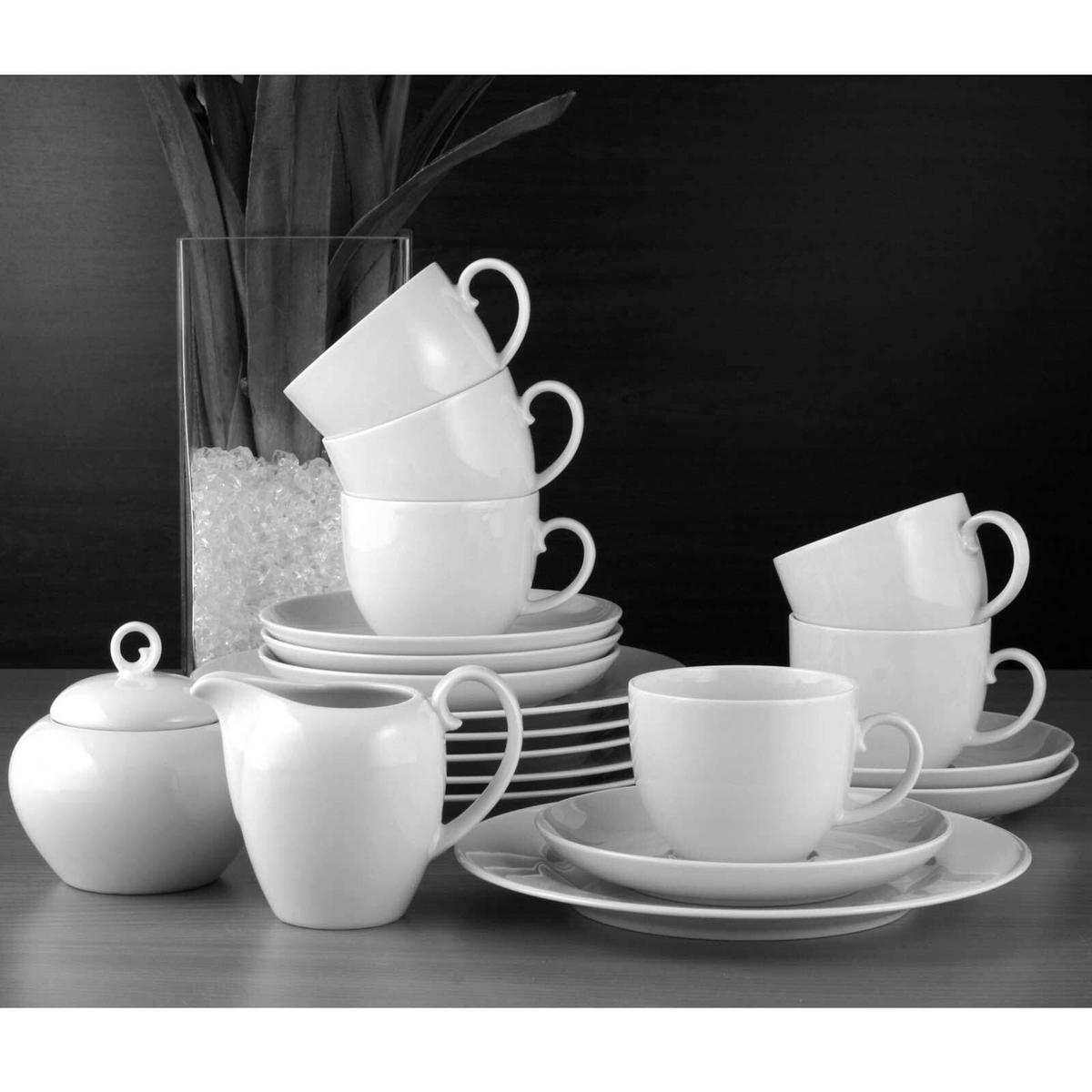 KAFFEESERVICE Rondo/Liane weiß 20er Set - Weiß, Keramik (1/1/1cm) - Seltmann Weiden
