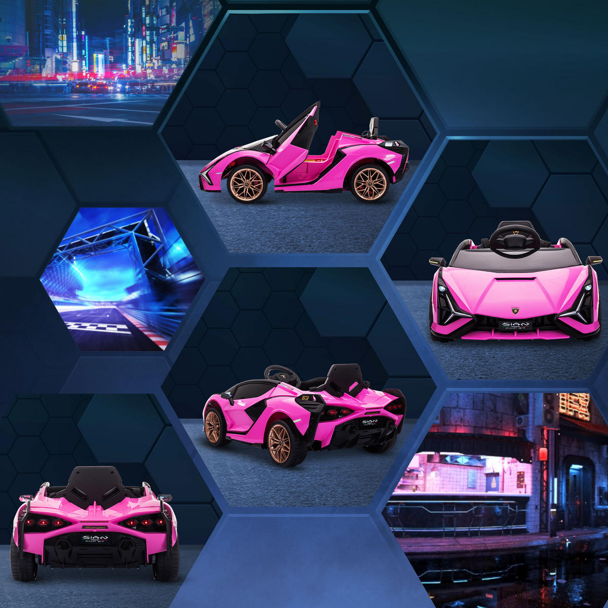 ELEKTRO-KINDERAUTO DE-13024 2,4G Fernbedienung Rosa - Pink, Kunststoff (108/62/40cm) - ComfortXL